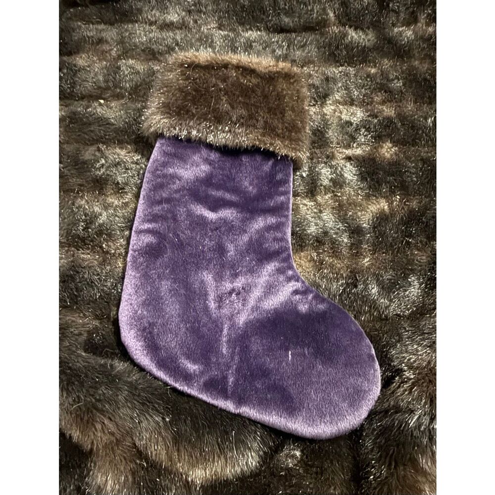 Rich Plush Purple Christmas Stocking dark‎ plum